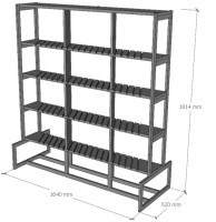 Стелаж для мозаїки 1640х620х1820 під планшети 350х370